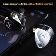 KZ Castor/Castor Pro 入耳式監聽耳機，HiFi 高端低音耳機，進階低音版 Harman 音效，可調音，隔音 IEM，雙動圈有線耳機，2PIN-C 可拆卸線材，適合歌手與音樂家（銀色/黑色） - 銀色 - 查看 9