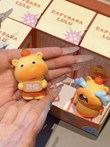 可爱水豚盲盒 - 超甜水豚露露创意表情符号收藏毛绒公仔，可爱卡通树脂小雕像装饰，居家/办公桌 & 生日/情人节派对收藏品