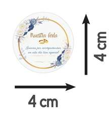 72/90 stikers para boda etiqueta gracias por venir/ acompañarnos - azul real - Ver 2