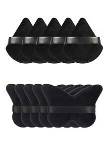 Set de 5/10/20/30/50/100 piezas de borlas de polvo de terciopelo con forma de triángulo, hechas de terciopelo súper suave, diseñadas para contornear, ojos y esquinas, adecuadas para todo tipo de piel, maquillaje, decoración de habitaciones, tocador, viajes, dormitorio, accesorios de maquillaje, borlas, difuminador de maquillaje, borlas de polvo, esponja de maquillaje, regalos, regalos para mujeres, regalos de Navidad, sorteos, viajes, artículos baratos - Multicolor - Ver 9