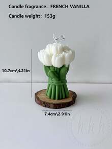 郁金香花束造型香氛蜡烛，营造浪漫氛围，燃烧时间长，无烟燃烧，创意装饰香氛，清新空气，适用于房间、桌面、家居装饰、派对、生日、婚礼、烛光晚餐、情人节礼物、周年纪念礼物，多种颜色可选。 - 彩色 - 查看 6