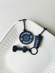 1PCS/3PCS/4PCS 3D迷你软塑健身器材系列钥匙扣，简约时尚的粉色和黑色运动水壶，杠铃哑铃片仿真挂件，举重运动包挂件配饰，适合男士情侣兄弟父亲，返校季礼物汽车配饰可爱哥特Y2K - 彩色 - 查看 14