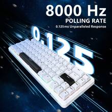 ATTACK SHARK X65 HE Wired Mechanical Gaming Keyboard 65% With Rapid-Fire Magnetic Switch, RGB Top-Mounted Hall Effect, Hot Swap, Adjustable Actuation, 8KHZ Polling Rate, PBT Keycaps For Win/PC - Trắng đơn giản - Xem 2