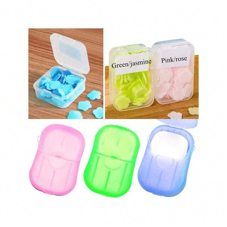 1PCS, Instant Soap Paper, Disposable Soap Tablet, Boxed Soap Paper, Outdoor Travel Home Office, Boxed, Portable, - 隨機色 random color - 查看 4