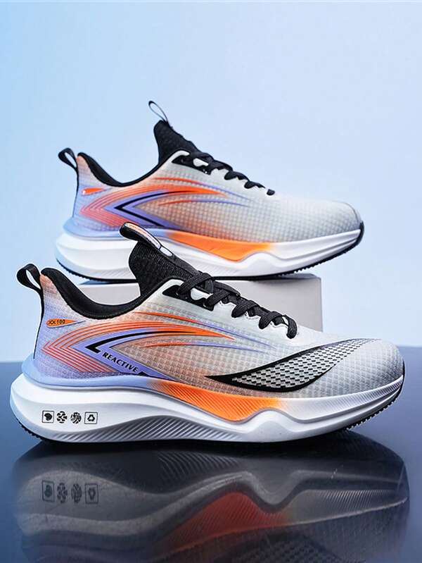 2025 Nuevos zapatos de correr para hombre, suela Thick, antideslizante, duradero, suave y cómodo, adecuado para Teenagers, parque infantil, entrenamiento de pista y campo, de Top baja, degradado de moda, versátil, con punta redonda