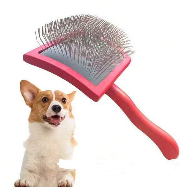 Large Size Dog Grooming Slicker Brush For Golden Retriever, Labrador, Poodle - Helps Achieve Professional Fluffy Angled Coat Style, Time & Effort Saving