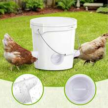 DIY Automatic Poultry Feeder Kit, Including 4 Plugs And 1 Hole Saw, Weather-Resistant Reusable Gravity Chicken Feeder Set For Buckets, Drums, Boxes, Troughs