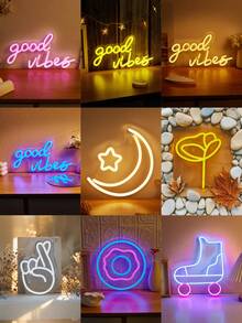 1 Miếng Đàn tăng dung Lá thư Đèn LED Neon Trang trí tường Đèn ngủ Đối với Nhà  Phòng ngủ , Ngày lễ Lễ cưới Buổi tiệc Đồ trang trí - trắng - Xem 3