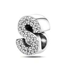 26pcs Silver-Plated English Alphabet Charm Beads, Elegant Fashion Jewelry For Bracelet Necklace, Birthday Gift For Mom, Women, Family