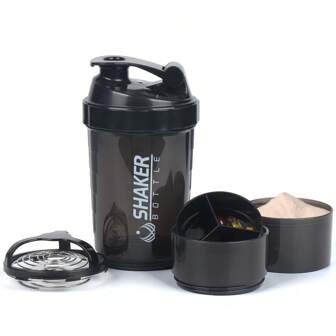 Plastic Shaker Cup For Protein Powder, Smoothies, Sports Water Bottle For Running And Fitness