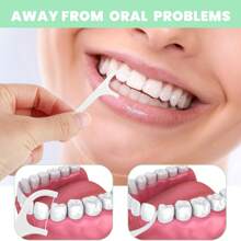 Portable Dental Floss Dispenser, Refillable Floss Holder Box, Automatic Travel Floss Stick Storage Case With 40pcs Floss Sticks For Teeth Cleaning - Multicolor - View 8