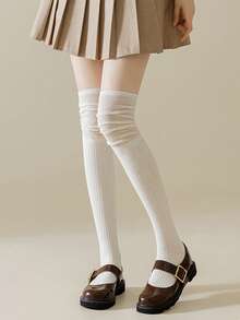 1双/3双/4双装 女士纯色过膝长袜，秋冬季保暖过膝袜，Y2K风格，舒适 - 彩色 - 查看 15