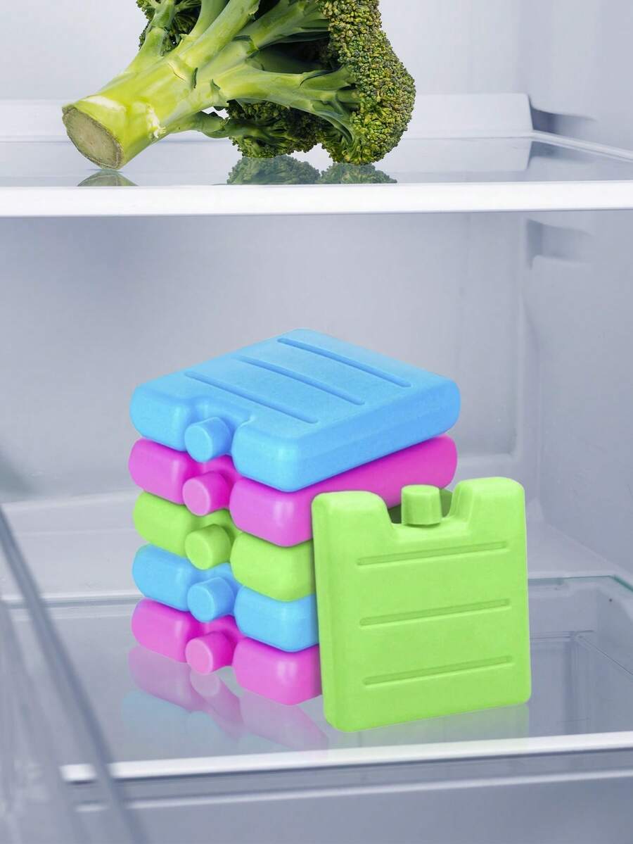 1pc/2pcs/3pcs/5pcs Reusable Leak-Proof Long-Lasting Ice Packs, Ice Cube Replacements, Ice Tray, Ice Bucket, Frozen Ice Blocks, Cooler Bag, Cooler Box For Travel, Picnic, Camping, Lunch Box, Work, Fishing - Multicolor - View 1