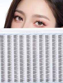 欧野3 120簇大容量免胶懒人鱼尾假睫毛自然单簇分段式漫画上镜新手睫毛睫毛簇,睫毛簇,单根睫毛,睫毛,假睫毛 - 彩色 - 查看 3