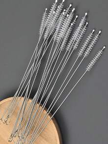 Kit de 10/5/3/1 pieza de cepillos de limpieza para pajitas, cepillos de limpieza de tubo y pajitas de nailon y acero inoxidable con mango largo