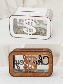 1pc Personalized Wooden Name Piggy Bank - Custom Cash Box, Perfect For Kids' Christmas Gifts, Birthday Gift Ideas, Gift For Her, Ideal For Easter, Back To School, And Special Occasions