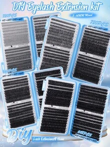 648/666/720片假睫毛套装，包含胶水和定型液，配有镊子和眼影刷。容量大，适合初学者、专业人士和DIY爱好者。这款分段式假睫毛套装使用方便，让您在家轻松打造浓密自然的睫毛效果。睫毛册+镊子+刷子套装，方便携带，适用于各种化妆场合，例如舞台妆、日常妆、婚礼妆、晚宴妆、音乐节妆等。 - 彩色 - 查看 7