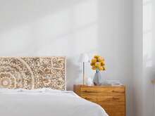 Testiera per letto Oedim Mandala in PVC e legno, altezza 131 cm | Disponibile in diverse misure | Testiera leggera, elegante, resistente e conveniente