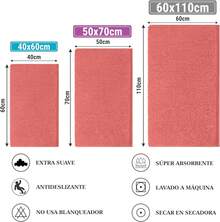 VOGRAC Paula Home - Deep Pile Chenille Bath Mat | Non-Slip, Thick, Extra Soft & Absorbent | 100% Microfiber For Shower & Bath - Coral Pink - View 2