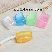 1 件时尚便携式电动牙刷盒，透明长方形翻盖支架，适合旅行，紧凑透气的设计 - 透明 - 查看 11