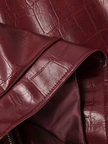 Chaqueta de moda de primavera y otoño de piel para mujer, estilo de chaqueta de motorista única con bolsillos