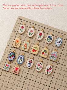 1pc Fashionable And Exquisite INS Cute And Simple Flower Strawberry Bow DIY Pendant, Plated With 18K Gold, Not Easy To Oxidize, Suitable For Wives And Mothers To Freely Match. - Multicolor - View 2