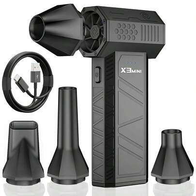6-Piece Set, Electric Air Duster-180000RPM Super Power Cordless Air Duster, DustBlower, Air Blower, Turbo Fan, USB Fan, Rechargeable Brushless Motor DurableBlower, 3-Gear Adjustable Dust Blower For Computer, Keyboard, Outdoor, House And Car