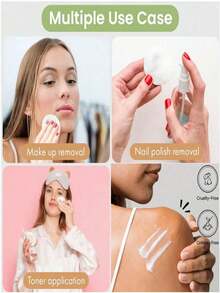 300片椭圆形清洁垫，适合面部使用，高品质卸妆垫，低过敏性无绒圆形，适合所有肤质，一次性美容湿巾，无纺布洁面巾 - 彩色 - 查看 10