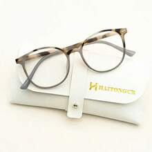 HAITONGCR Fashionable Women's Reading Glasses, With A Dual Color Splicing Round Frame That Is Versatile And Suitable For Daily Use Such As Watching Mobile Phones, Computers, And Going Out. Comes With Glasses Case And Glasses Cloth - 透明色 - 查看 8