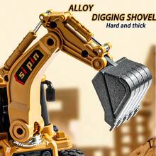 1件儿童合金挖掘机，儿童玩具，男孩惯性玩具车，婴儿玩具 - 彩色 - 查看 5