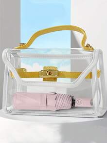 Automatic Umbrella,Compact Automatic Umbrella | Dual-Purpose, UV Protection, Sun & Rain Ready, Foldable, 8-Rib Structure With Donut Hook,Family Entertainment Outdoor Rainproof And Sunscreen Dual-Use Parasol For Multiple People For School,Office,Household,Travel, Back To School Supplies Summer Cooling,Beach,Travel Umbrella For Women Umbrella Rainproof Windproof