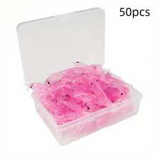 50 个/包逼真的沉没软虾鱼饵，带储物盒，适合淡水和咸水钓鱼，很棒的礼物