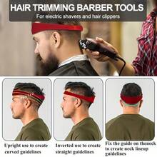 Men's Red Silicone Haircut Guide - Flexible, Bendable Haircut Guide Suitable For DIY Home And Travel Use, Soft Grip Hair Styling Tool - Multicolor - View 9