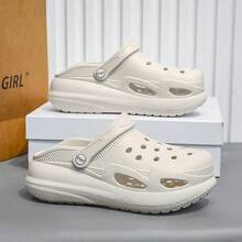 Thick Sole Hollow Out Slide Sandals, Fashion Closed Toe Anti-Slip Casual Summer Slippers For Women - 6806 White - View 3