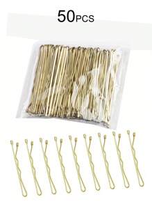 50/100/150pcs/Pack Gold Women's Hair Clips, 5cm Side Wavy Hair Claws, Suitable For Daily Use, Hairstylists, And Bridal Hairstyles, Hair Accessories, Hair Slide, Hair Barrettes, School Stuff,