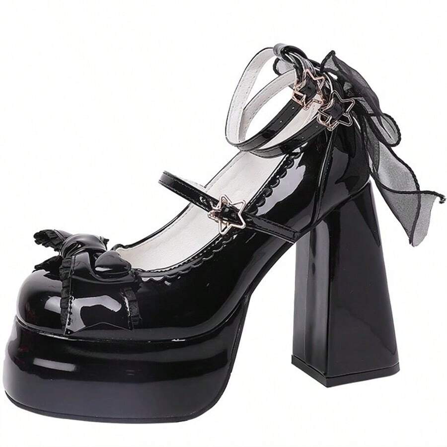 Süße japanische JK Lolita-Mary-Jane-Schuhe mit runder Spitze