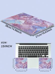 A Set Of 15-Inch Laptop Skin With Marble Pattern For Laptops, MacBooks,HP