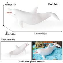 1pc Simulation Marine Animal Model Toy, Blue Whale, Gray Whale, Sperm Whale, Dolphin, Humpback Whale And Other Marine Animals, Fish Tank And Aquarium Decoration, Children's Cognitive Education Toys, Halloween Holiday Gifts - Multicolor - View 14