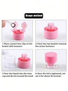 Máquina limpiadora de lentes de contacto, limpiador científico de lentes de contacto con rejilla giratoria para eliminación de proteínas, para uso doméstico - Ver 4