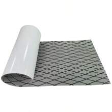 240*60cm Diamond Boat Flooring EVA Foam Deck Marine Mat Non-Slip Self-Adhesive Sheet Motorboat Kayak Jet Ski Garden Swimming - Gray and Black - View 3