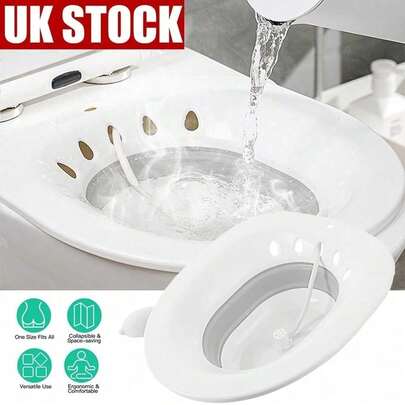 Portable Bidet Seat With Squeeze Washer - Warm Water Therapy For Postpartum/Haemorrhoid Relief, Foldable & Wall-Mountable, Medical-Grade PP/Silicone (Fits Standard Toilets)