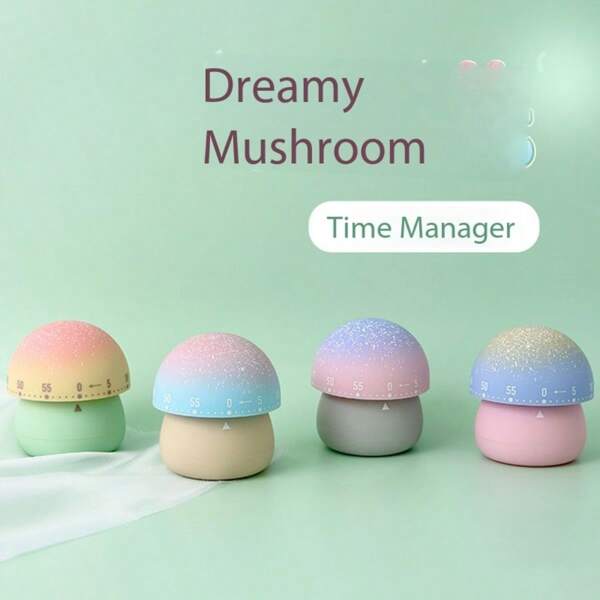 Creative Cartoon Fantasy Mushroom Shape Mechanical Timer