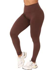 Black/Blue Flannel Leggings - Comfort And Style - Rust Brown - View 4