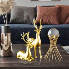 一对鹿形装饰摆件，适用于吧台柜、客厅、电视柜装饰，是馈赠佳品，也是家居装饰的理想之选。 - 彩色 - 查看 2