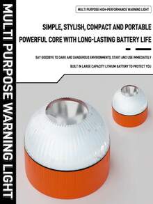 LED汽车应急灯手电筒磁感应频闪灯道路事故灯警示灯配件 - 白黃 - 查看 7