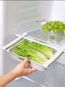 1pc Drawer-Type Refrigerator Hanging Crisper Organizer - Storage For Eggs, Fruits & Veggies - Space-Saving Kitchen Accessory - White - View 5