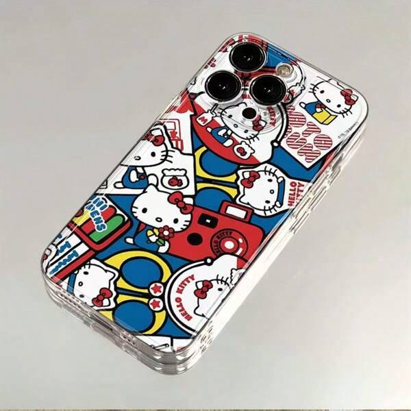 Sanrio 1 pezzo Custodia per telefono con design floreale della fotocamera di Sanrio, carina, con gatto, compatibile con Apple 16/15/141212XX/XS/XXR/MXS M Series, alla moda