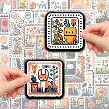 50pcs Cartoon Pattern Stickers Self Adhesive Non-Repeatable For Laptop Organiser Desktop Computer Guitar Skateboard Helmet Decorative Stickers Cute Graffiti Wind Perfect For Party Supplies