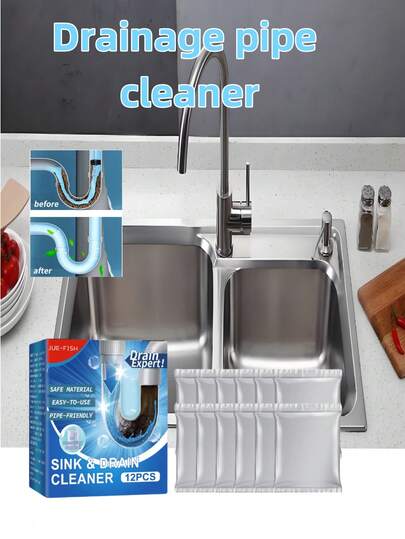 JUE FISH 1pc (12pcs) Drain Cleaner, Toilet & Kitchen Drain Pipe Clog Remover, Deodorizer, Multi-Scene Applicable, Random Delivery Of New And Old Models