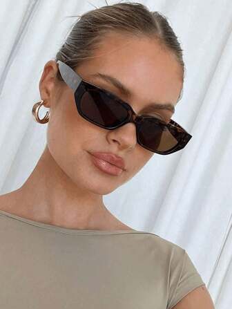 Retro Small Frame Fashionable Fashion Glasses For Party, Punk Personalized European And American Style 2025 New Arrival Rectangular Shape Shades